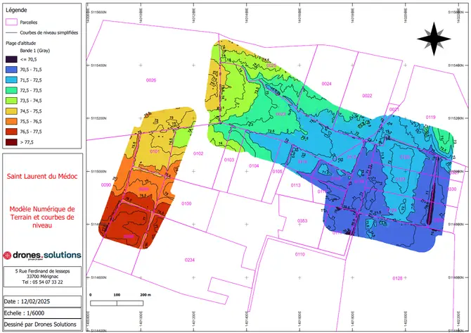 Modèle numérique de terrain issu d'un relevé par drone